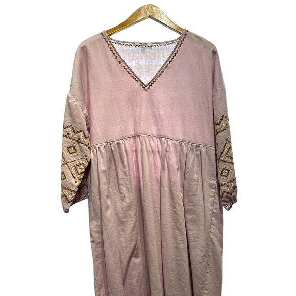 Madewell embroidered sleeve popover midi dress PM - Picture 4 of 13